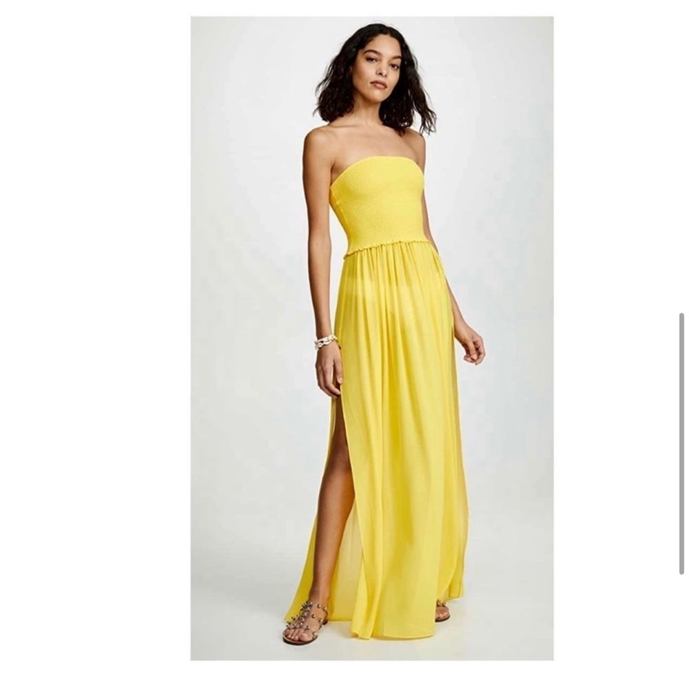 Ramy Brook Calista Strapless Dress in Orange. - Picture 5 of 9